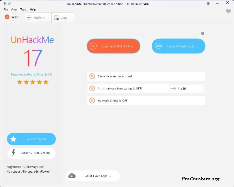 UnHackMe Full Portable Version Interface